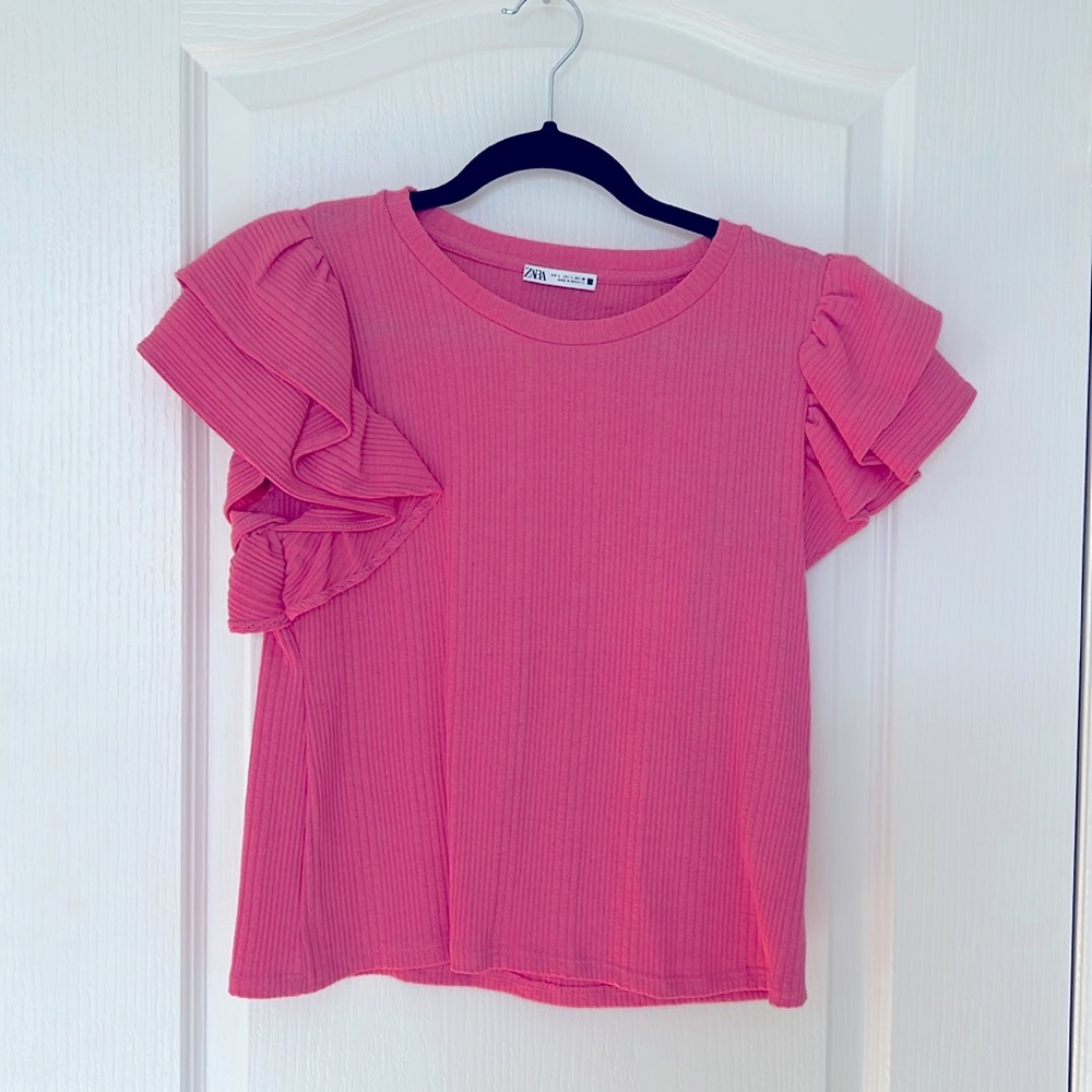 Zara Ruffle Sleeve Top